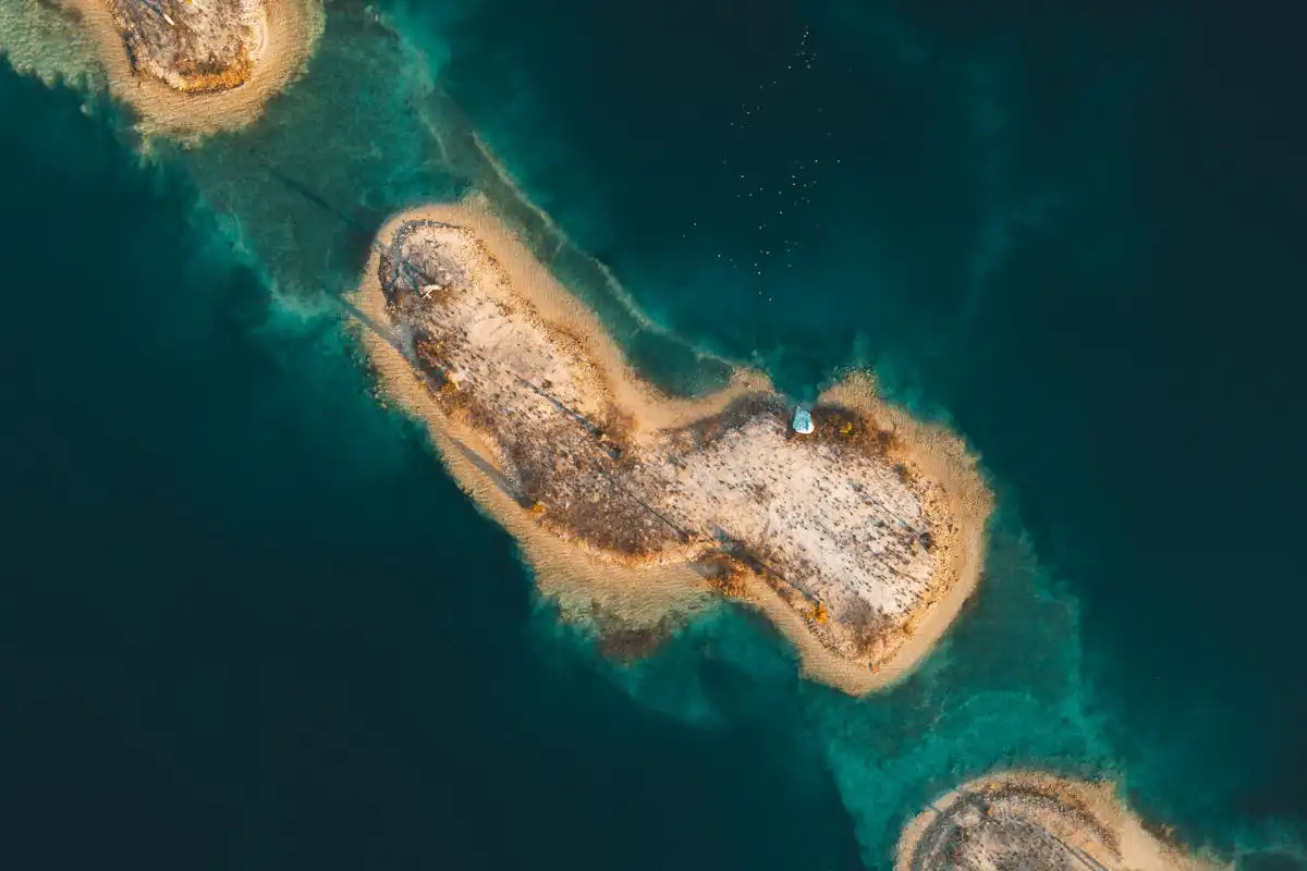 Vue aérienne de l'île de Porquerolles